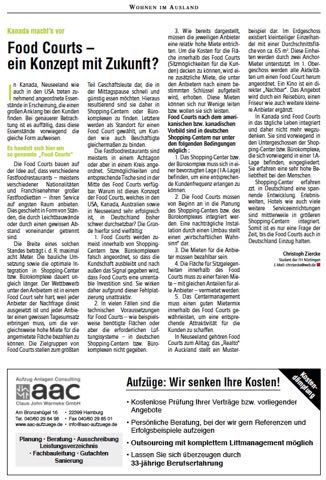 Wertmanagement GmbH - Presse Food Courts-ein Konzept mit Zukunft-Die Wohnungswirtschaft