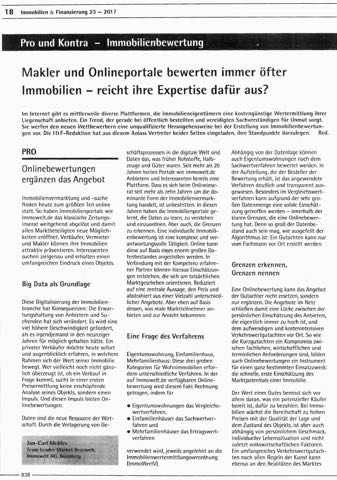 Wertmanagement GmbH - Presse Makler und Onlineportale bewerten immer öfter Immobilien